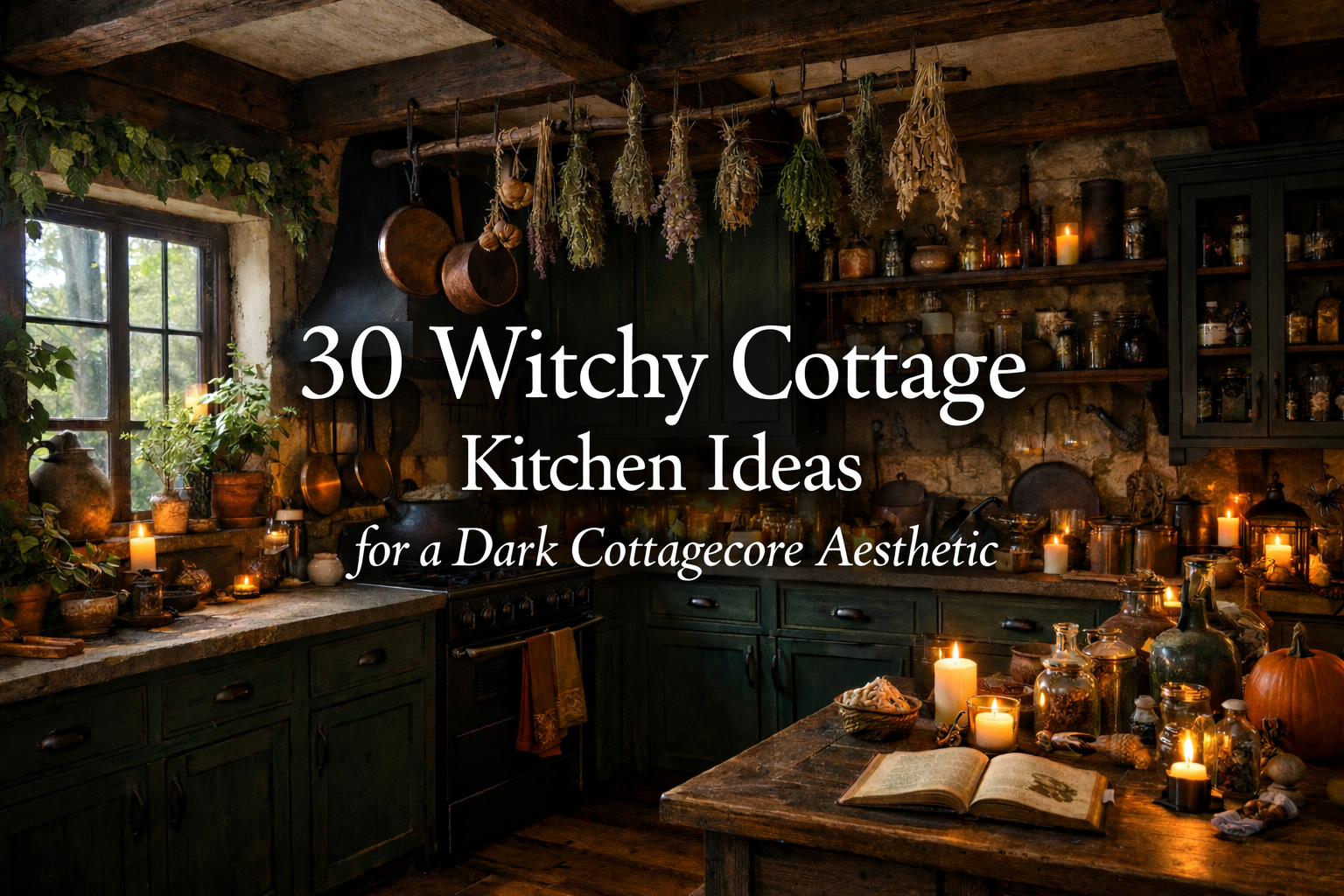30 Witchy Cottage Kitchen Ideas for a Dark Cottagecore Aesthetic