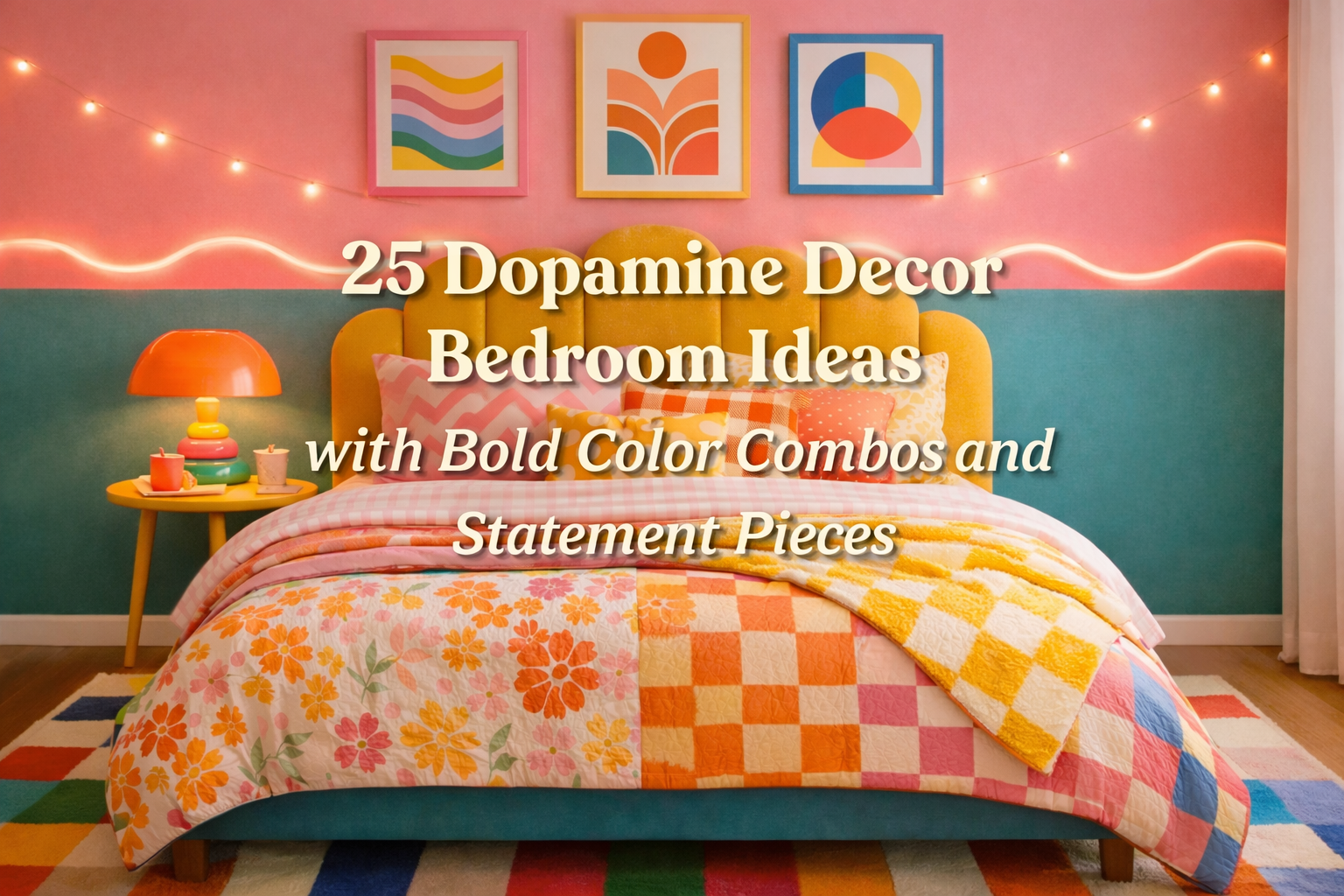 25 Dopamine Decor Bedroom Ideas with Bold Color Combos and Statement Pieces