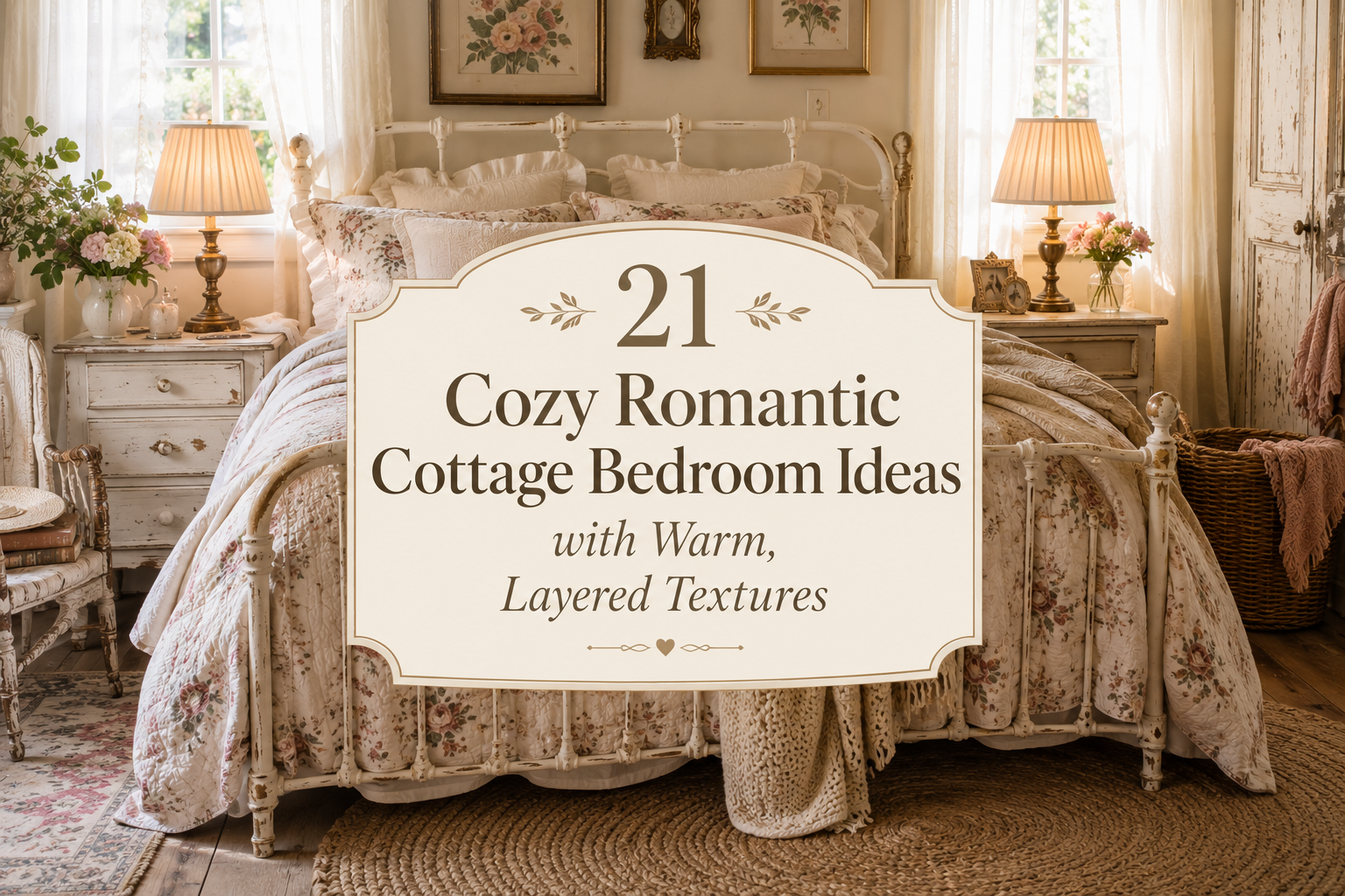21 Cozy Romantic Cottage Bedroom Ideas with Warm, Layered Textures