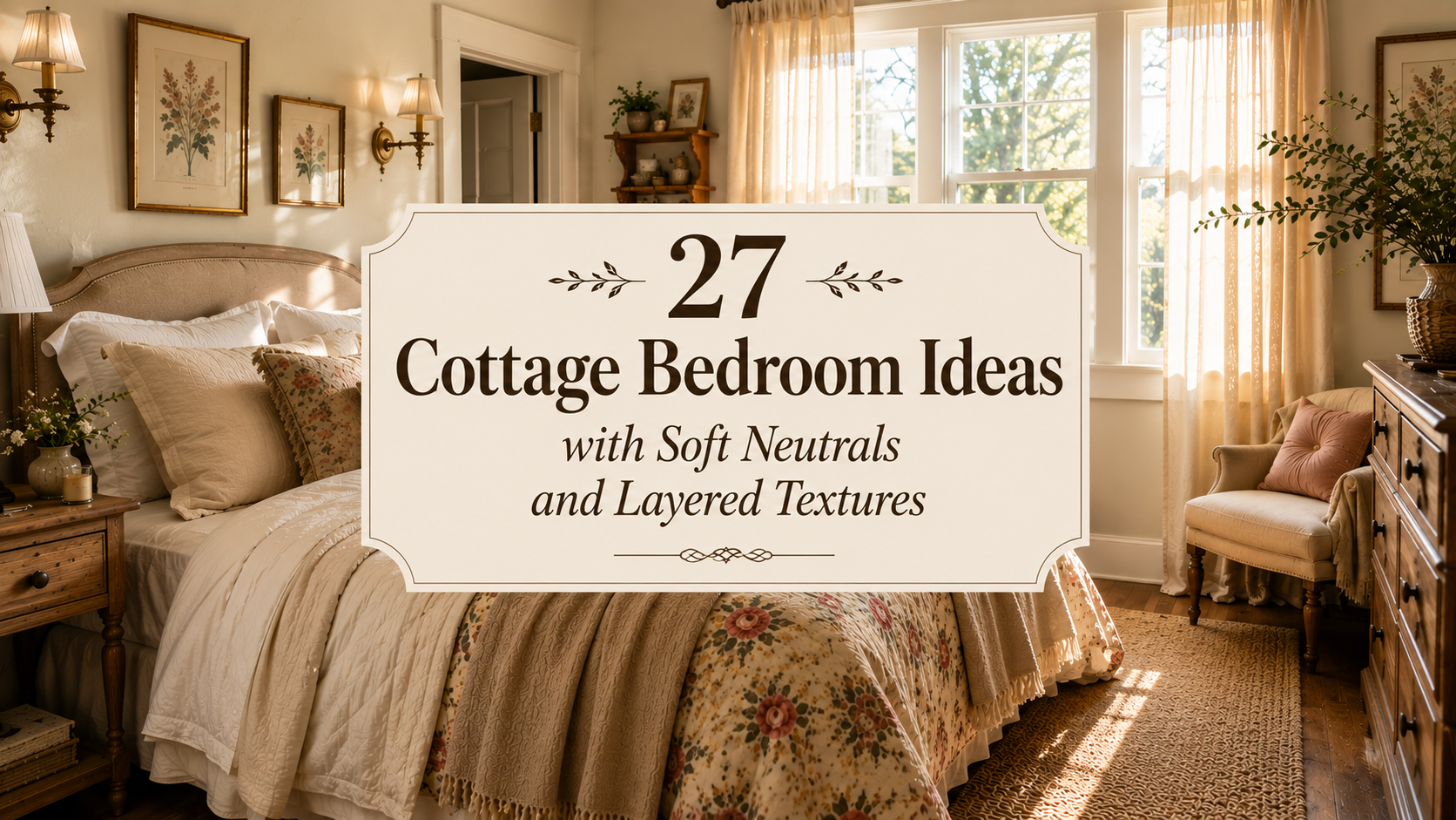 27 Cottage Bedroom Ideas with Soft Neutrals and Layered Textures